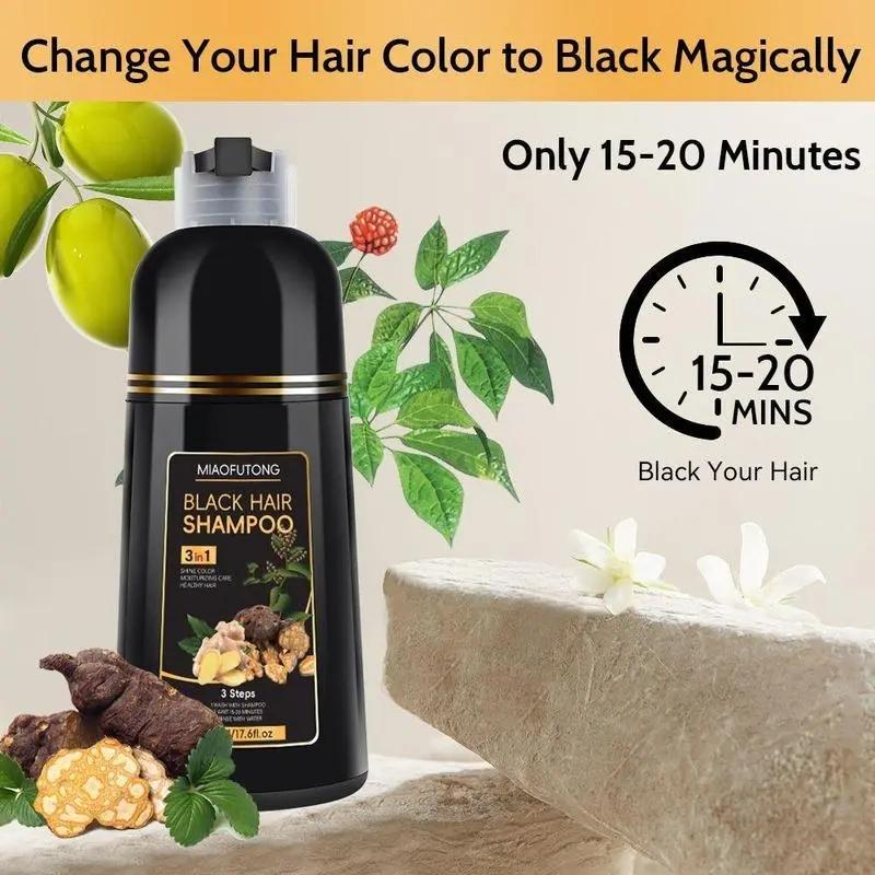 3-In-1 Hair Dye Shampoo, 1/2 Boxes with Natural Extracts, Moisturizing Nourishing Hair Dye Shampoo, Professional Hair Care & Styling for Men and Women