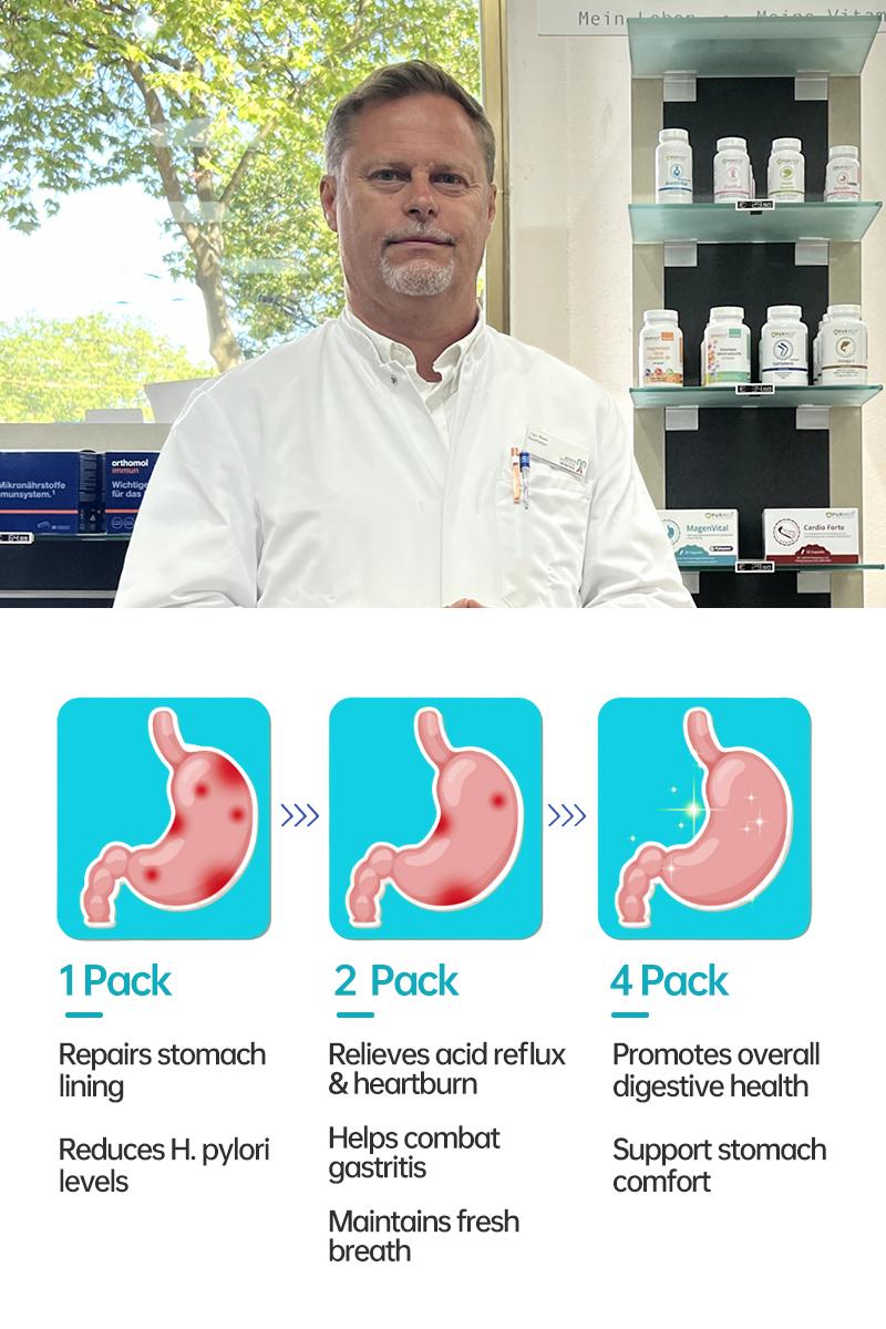 Purmeo 5-in-1 Targeted Balance Stomach & H.Pylori Dietary Probiotics Supplement - Vegan, 20B Cells, Daily Gut Health, Gastric Support, Digestive Comfort, Stomach Lining, Pylopass Lactobacillus reuteri DSM 17648, Healthcare