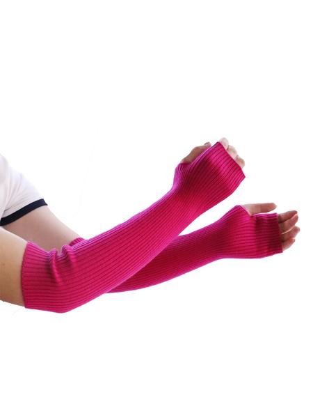 Women's Arm Warmers, Knit Cashmere Wool Blend Long Fingerless Gloves for Fall & Winter, Casual Plain Design, Moderate Fabric Thickness