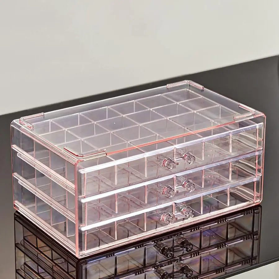 72 Grid Transparent Jewelry Storage Box, Multi-layer Large Capacity Jewelry Organizer, Jewelry Storage Box for Rings, Earrings, Necklaces, Bracelets
