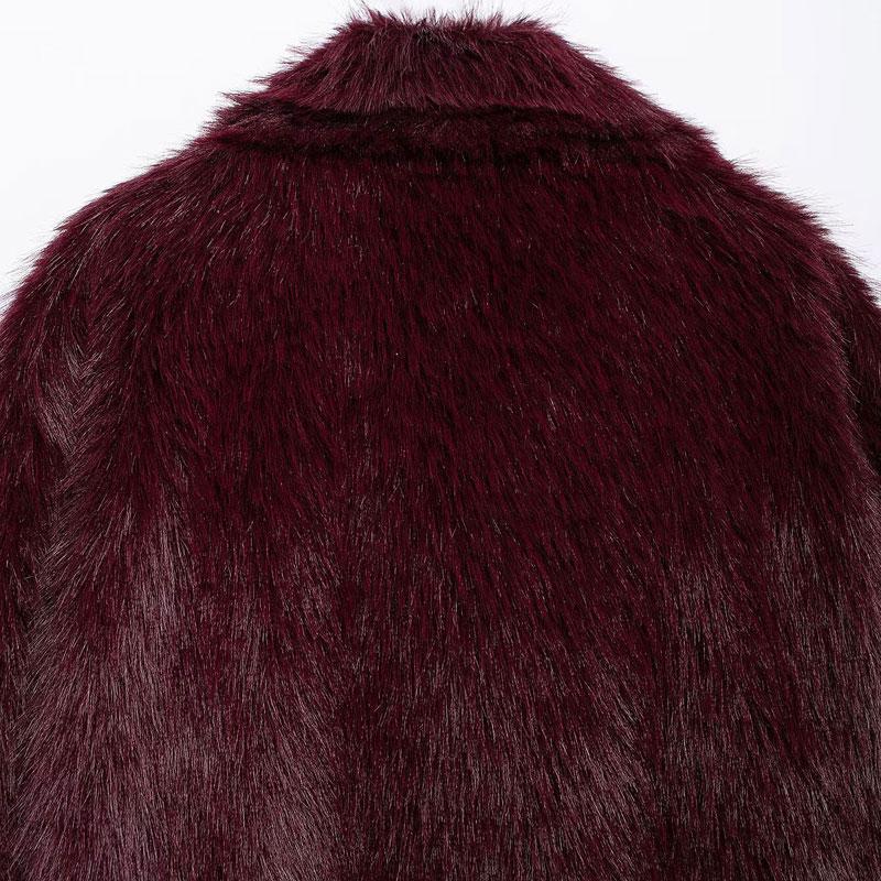 Women's Plain Faux Fur Jacket, Casual Fitted Jacket, Collar Padded Warm Coat, Winter Party Luxury Layered Outerwear, Casual Daily Wear