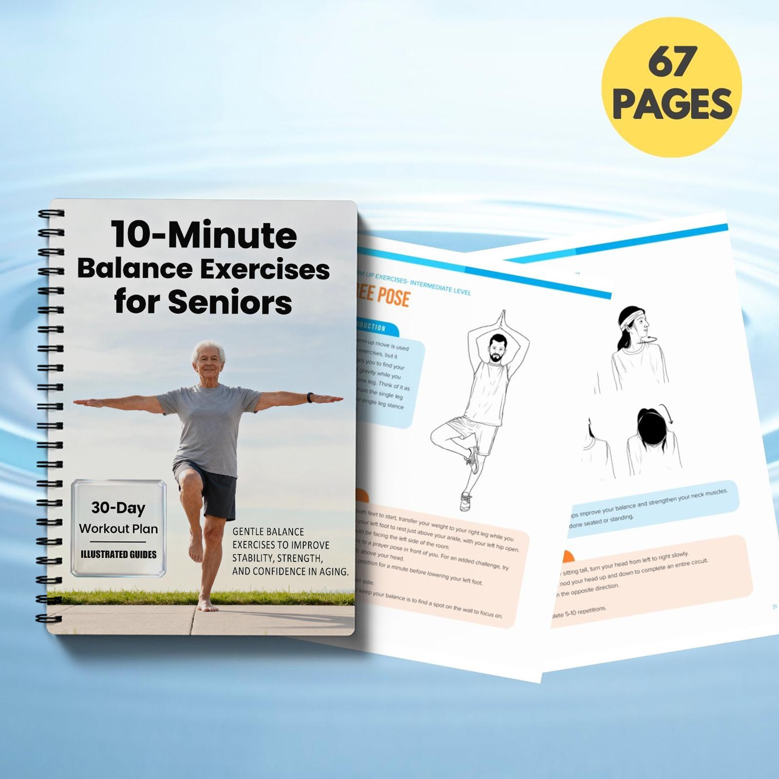 Gentle 6-minute daily exercise to boost home stability, mobility and self-confidence for the elderly | the elderly and beginner's anti-fall guide Guided Journal Workbook Journal