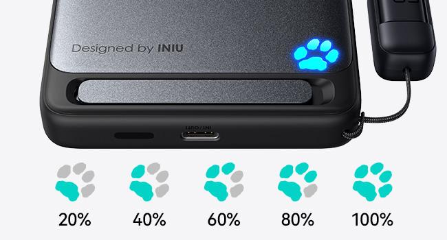 INIU MagFino 10000mAhPortable Charger, Ultra Slim Qi2 Certified 10000mAh 45W Magnetic Power Bank, super fast charge, Metal USB C in&Out Wireless Battery Pack with Foldable Stand, Phone Charger, Only for iPhone 16/15/14/13/12 Series