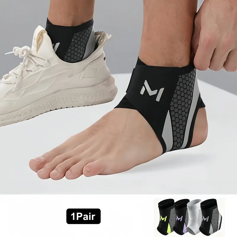 2-Pack Ankle Brace, Sports Brace for Men & Women, Adjustable Lace up Ankles Sock, Basketball Ankle Stabilizer with Straps, Orthopedic Compression Sleeve for Plantar Fasciitis Relief, Tendonitis, Sprained