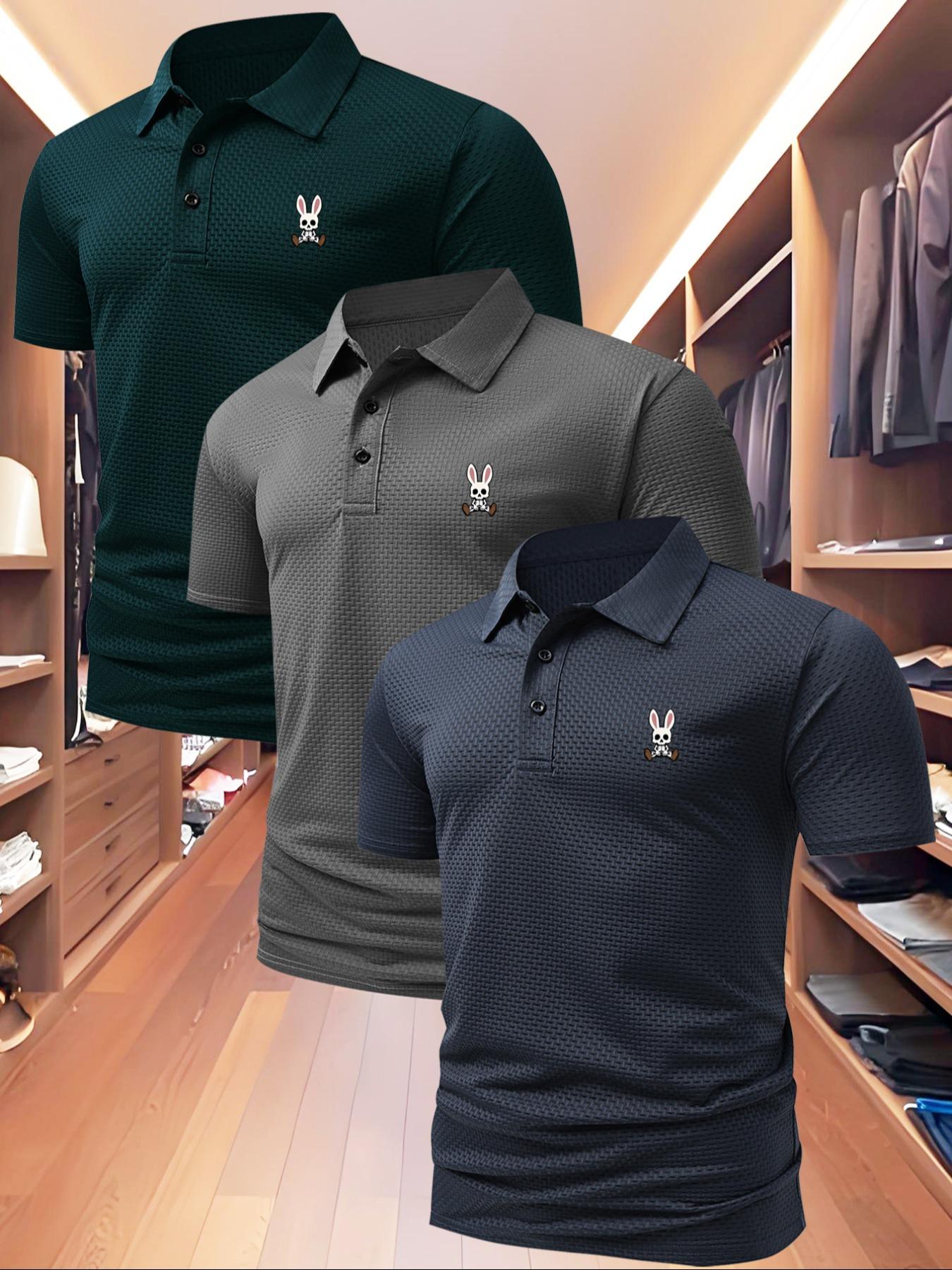 Men's High-End Golf Polo Shirt, Summer Casual Fitted Short Sleeve Top with Quick-Dry Fabric, Outdoor Sports & Leisure Wear, Perfect Birthday Gift, Golf Tournament Polo, Golf Casual Style!