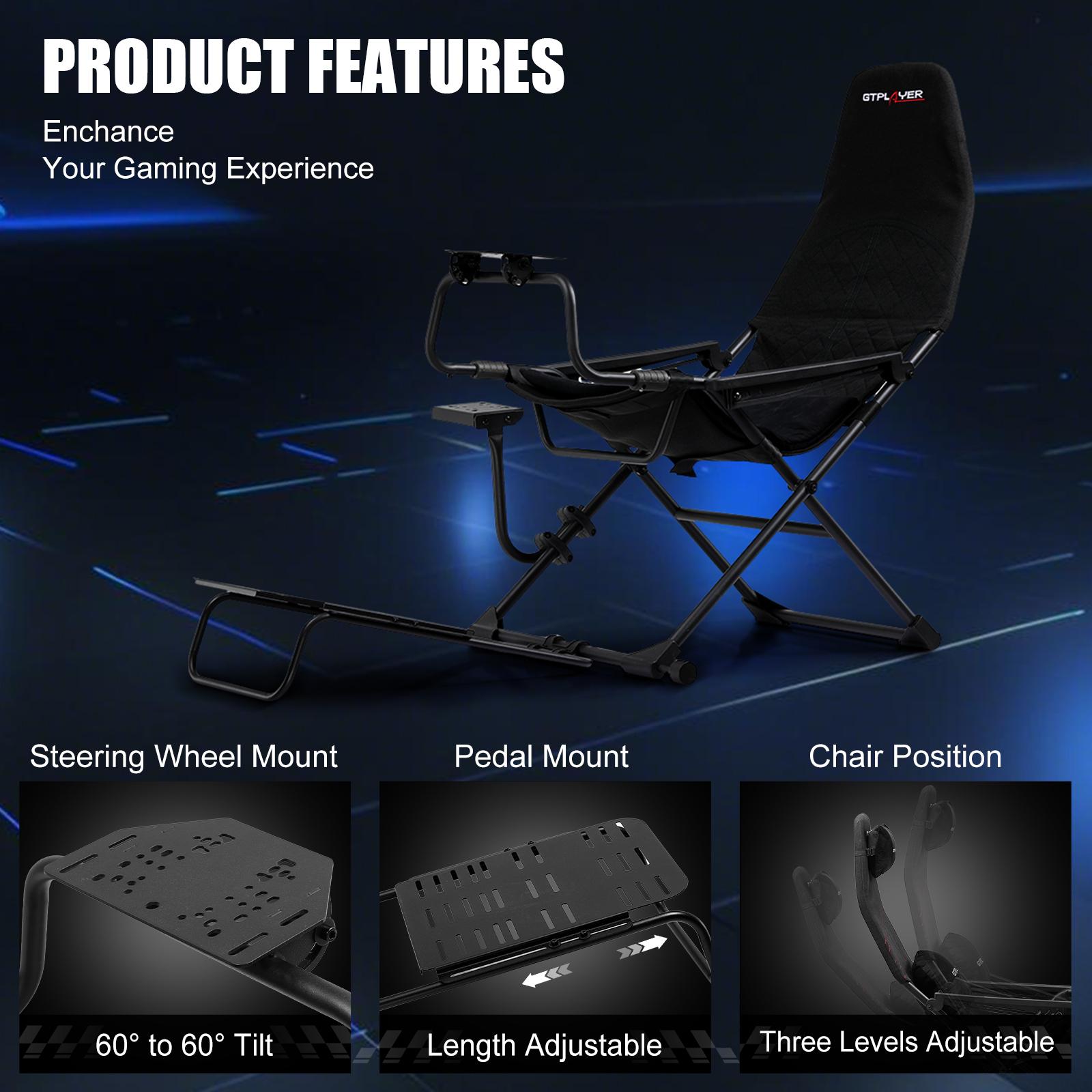 Comhoma Racing Simulator, Racing Wheel Bracket, Cockpit Wheel Bracket, Steering Gear and Shift Lever Bracket, suitable for Logitech G25, G27, G29, G920, G923 and Tesoton T330TS gaming brackets, Wheel Pedal, does not include the steering wheel itself.
