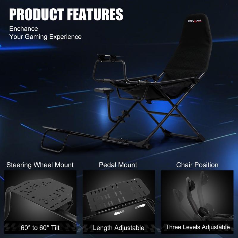 Comhoma Racing Simulator, Racing Wheel Bracket, Cockpit Wheel Bracket, Steering Gear and Shift Lever Bracket, suitable for Logitech G25, G27, G29, G920, G923 and Tesoton T330TS gaming brackets, Wheel Pedal, does not include the steering wheel itself.