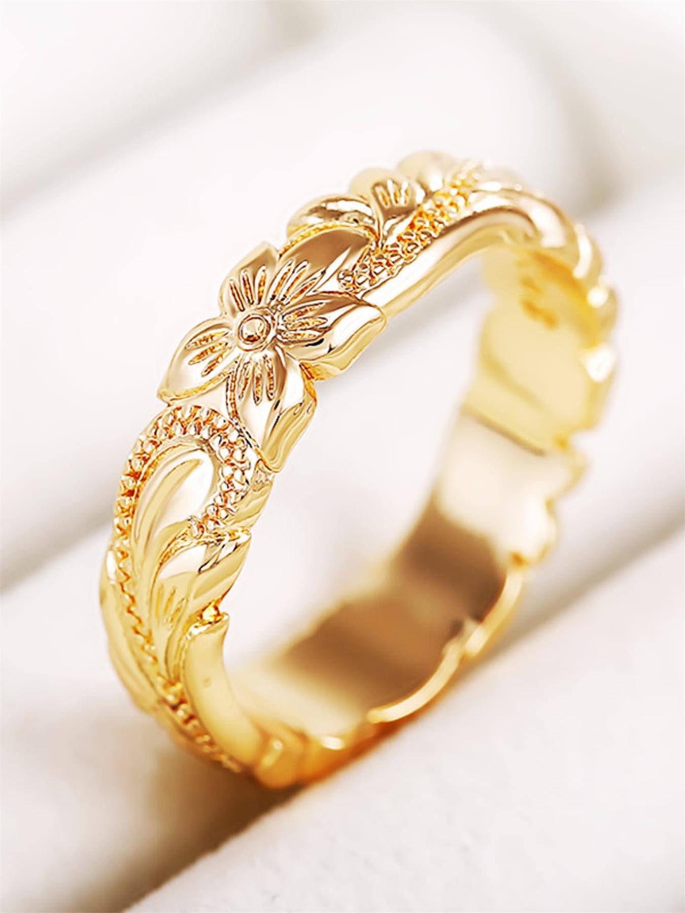 Elegant Flower Design Ring for Women, Fashion Jewelry for Party, Daily Clothing Decor, Trendy & Exquisite Wedding Engagement Anniversary Party Jewelry Gifts