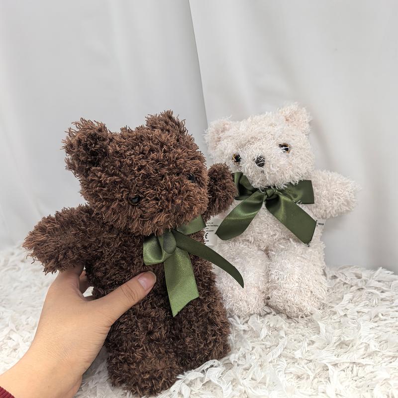 23cm/9.05in Curly-haired Cute Teddy Bear Plush Toy Features An Adorable Shape And Soft Texture. Fluffy And Skin-friendly, It's A Perfect Bedtime Companion Or Bedside Decoration. Suitable As A Valentine's Day, Birthday, Christmas
