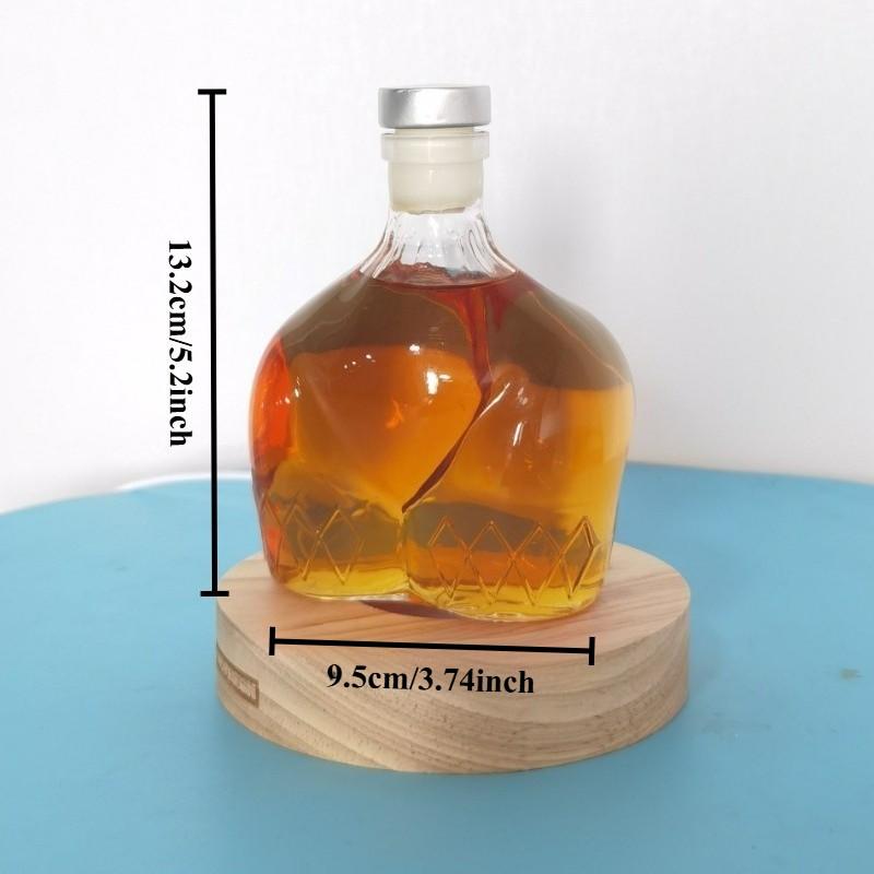Handmade High Borosilicate Glass Bottle, Creative Butt Shape, Whiskey, Brandy, Xo, Tequila, Dispenser, Bar Decor, Versatile, 1pc 2026 New Model, Home Bar Accessories