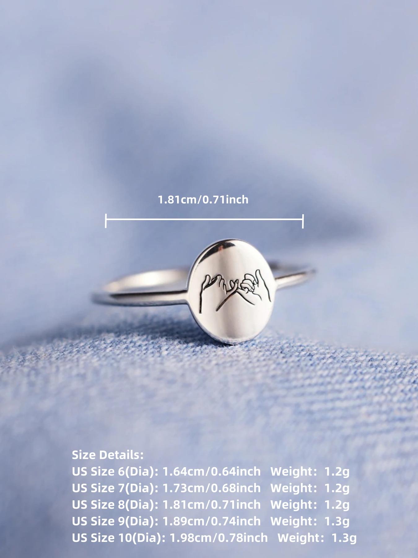 S925 Sterling Silver Cute Hand Gesture Design Spellbound Ring, Fashion Accessories for Women & Girls, Trendy All-match & Exquisite Jewelry for Birthday Gift