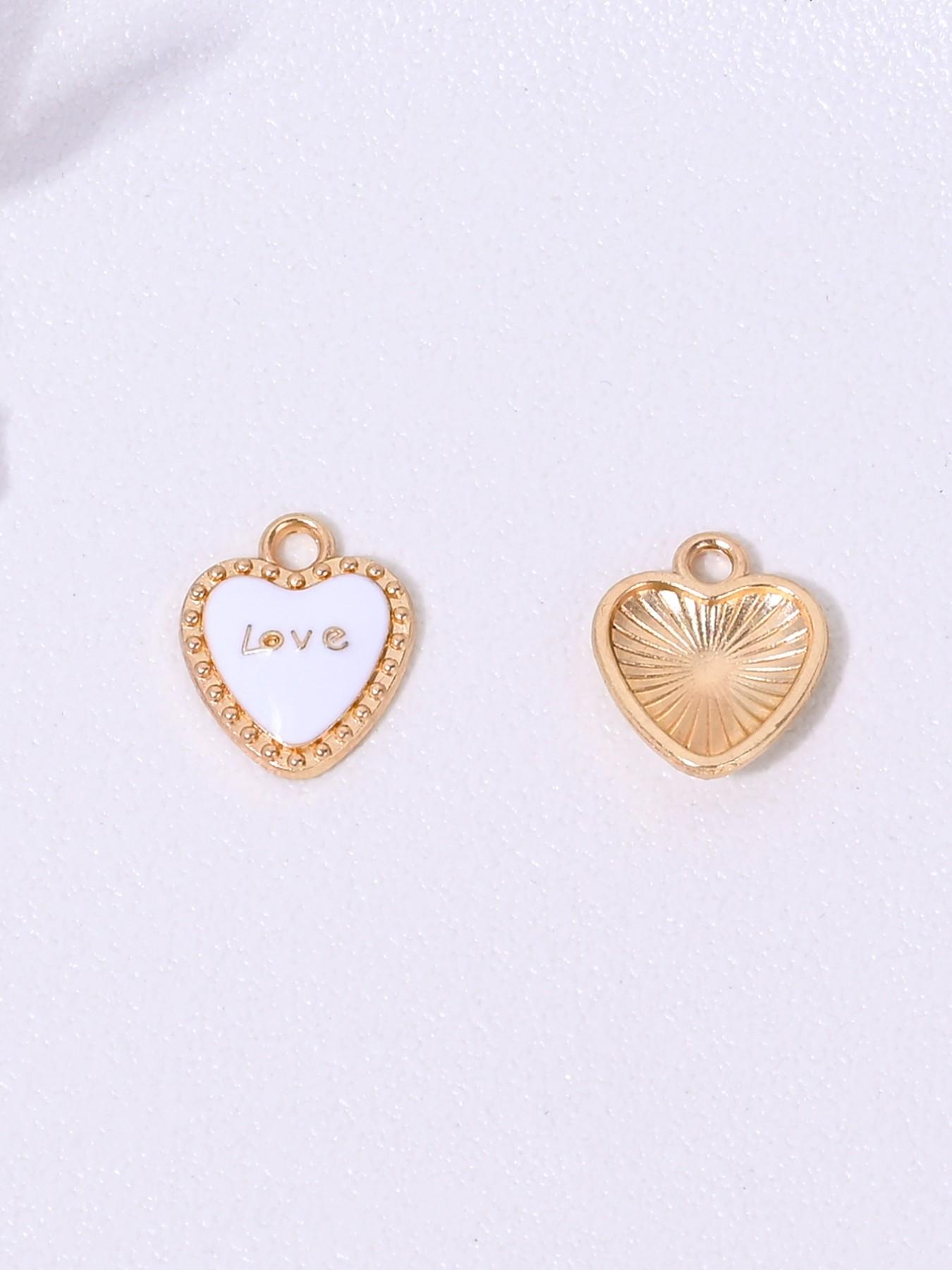 10 Fashionable Heart Charms, Perfect for DIY Jewelry Making, Ear Rings, Necklaces, Bracelets, Keychains, Valentine's Day, Mother's Day Accessories