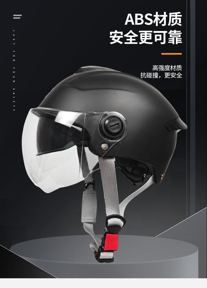 ZXC Anti-Fog Dual-Lens Electric Vehicle Helmet, Unisex All-Season Half Helmet, Anti-Scratch Dual Lens Design, Windproof Dustproof Shock Absorption, Portable Lightweight & Comfort Lining, Adjustable Buckle for Adult Men Women Urban Commute Scooter Riding