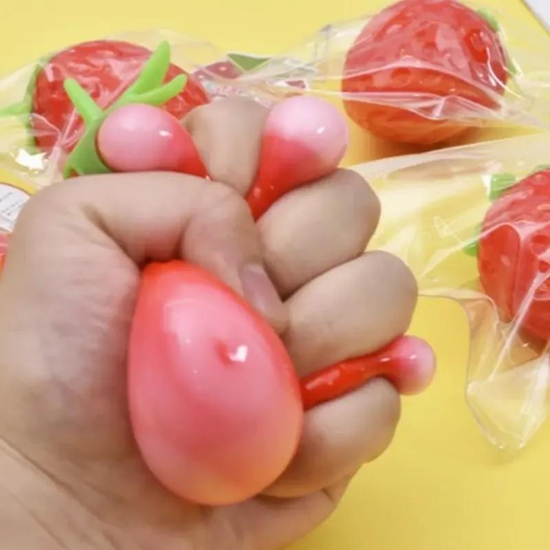 Large Strawberry Plush Toy, Slow Bounce Fruit Ventilation Toy, Sensory Comfort Toy, Home Decor Interactive Prize, Birthday Gift, Stress Relief Decoration, Squishy Toy, Stress Relief Toy, Sensory Stress Balls, Fidget Toys