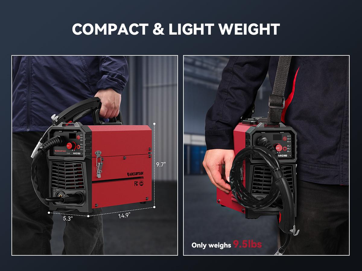 ARCCAPTAIN 160A MIG Welder 110V 220V Gasless MIG Flux Core 4-in-1 Multi-Process Welding Machine with IGBT Inverter for Beginners Portable & Compact Black Friday and Cyber Monday Deal, Thanksgiving/Christmas Gifts for Men/Dad