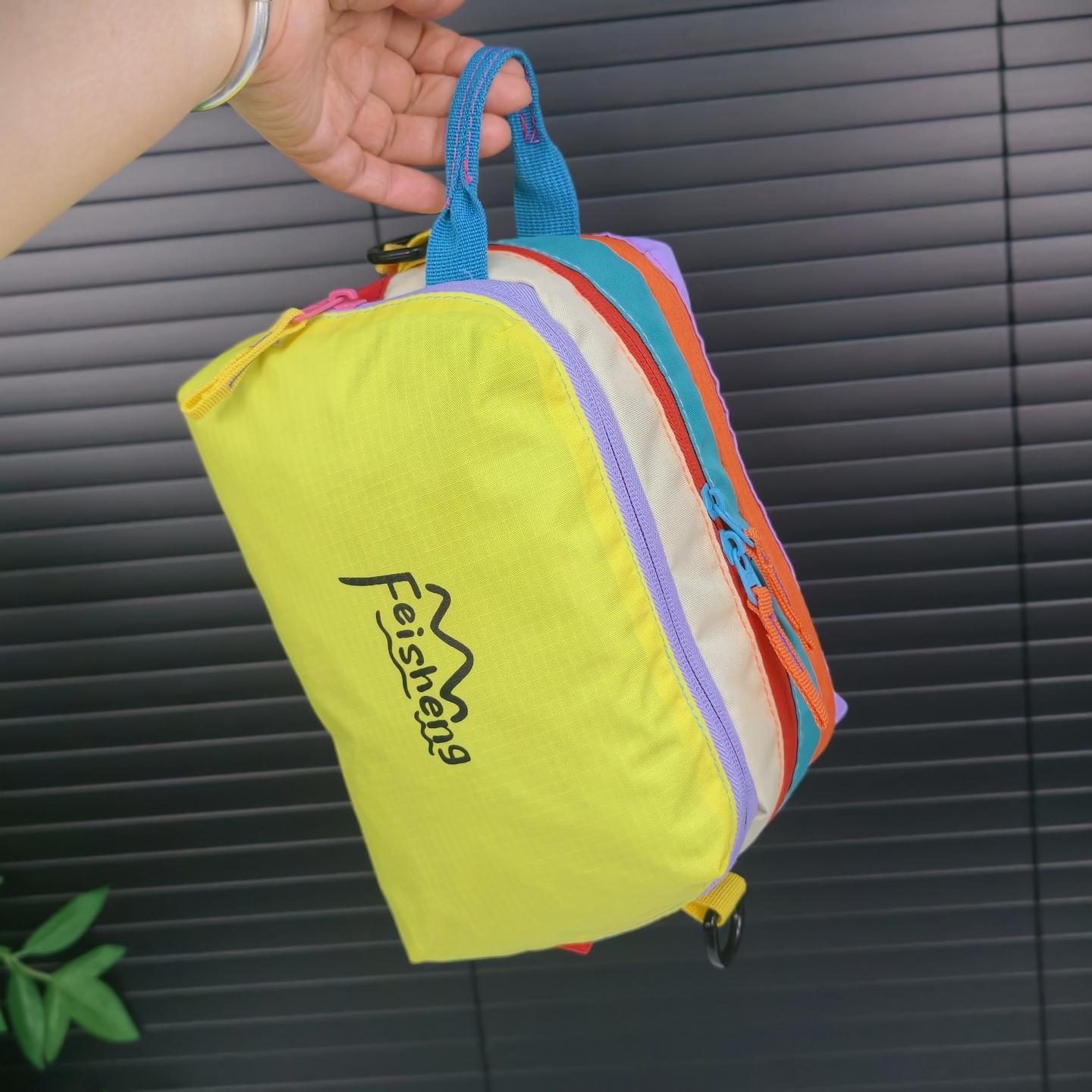 Dopamine Storage Bag, Multi-Layer Partition Crossbody Bag, Travel Makeup Organizer, Colorful Shoulder Bag, All-In-One Essentials Pack