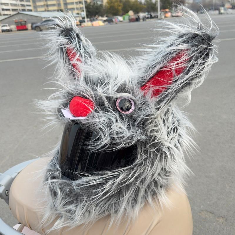 1pc Plush Helmet Cover, 3D Anime Design, Rabbit Shape, Cartoon Style ...