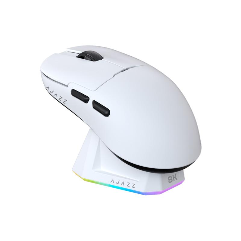 AJAZZ AJ159 PRO wireless mouse PAW3395 sensor corresponding fast DPI26000 advanced magnetic charging base wireless 8K the third mock examination 2.4G+Wired+BT support multi system suitable for E-sports games and office