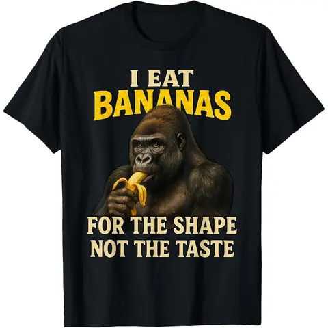 Women's Easy Casual 'I Eat Bananas' Meme Tshirt - Crew Neck, Short Sleeve, Breathable Cotton Unisex Classic Fit Funny Tshirt Meme Sarcastic Streetwear Top