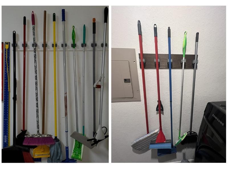 Mop Holder 45 Pack,Brush Holder,Broom Holder Wall Mounted for Kitchen Bathroom Laundry Room Shed Garage Garden(Grey)