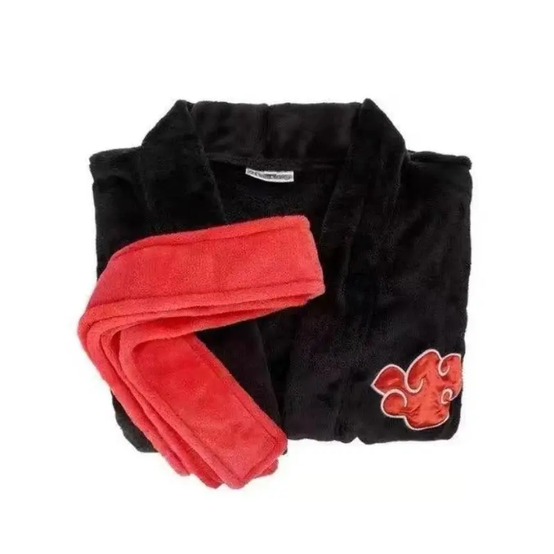 Anime Uchiha Itachi Generation 4 Fire Shadows Robe Uzumaki Akatsuki Flannel Thickened Bathrobe Winter Thermal Nightgown Pajama