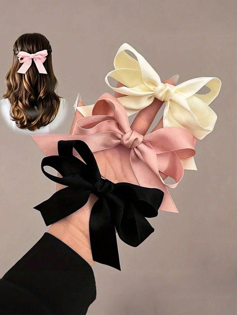 3pcs-Sweet-Chic-Bowknot-Hair-Clips-In-Beige-Pink-And-Black-Cute-Fabric-Hair-Accessories-For-Women-Girls-Perfect-For-Casual-Attire-Or-Vacation-Claw-Clips-Hair-Claws-Hair-Barrettes-School-Stuff