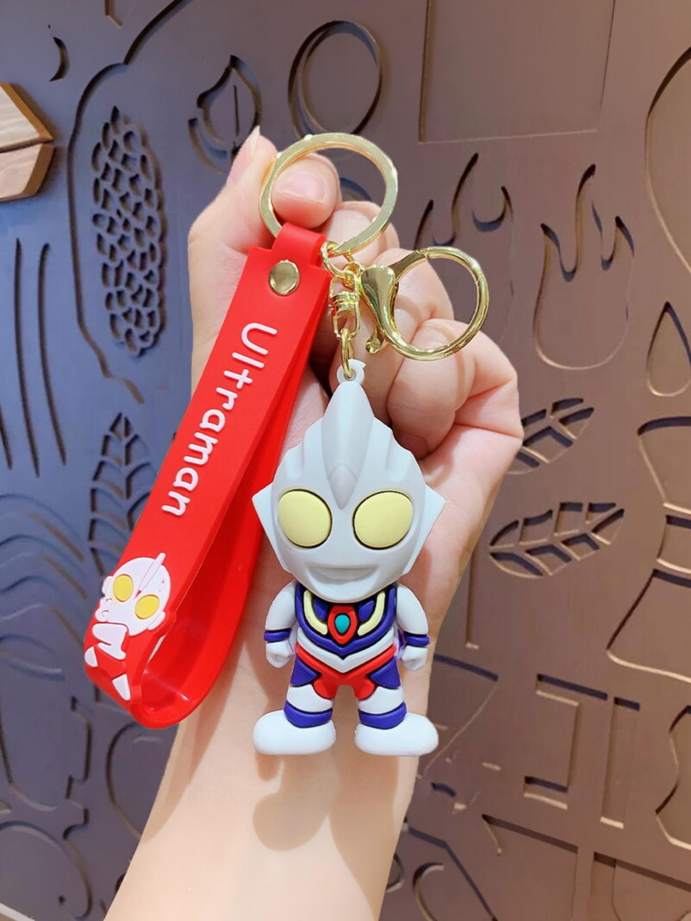 Cute Cartoon Ultraman Keychain, Creative Ultraman Figure Car Bag Pendant, Small Gift for Holidays, Fun Accessory for Kids and Fans