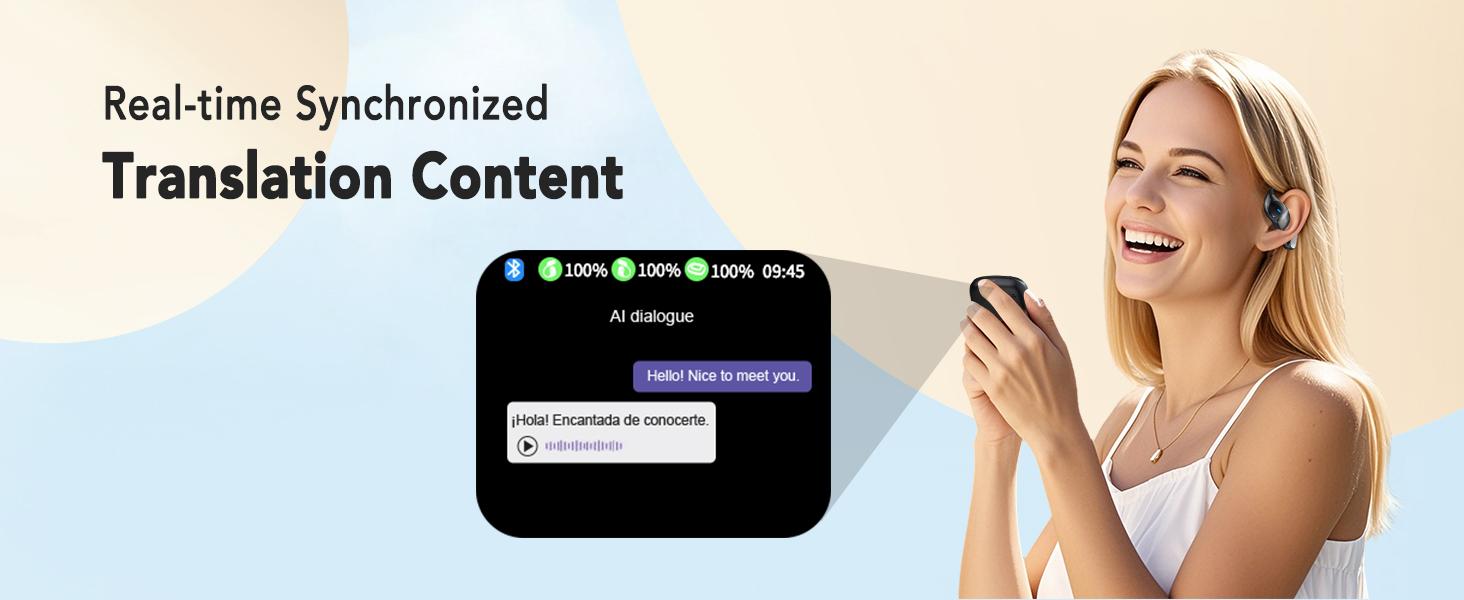 ERAZER XF23 AI translation earphones OWS earbuds, UVC ultraviolet disinfection, touch screen earphones, wireless Bluetooth earphones, HIFI stereo earphones for gaming, travel and sports, built-in microphone