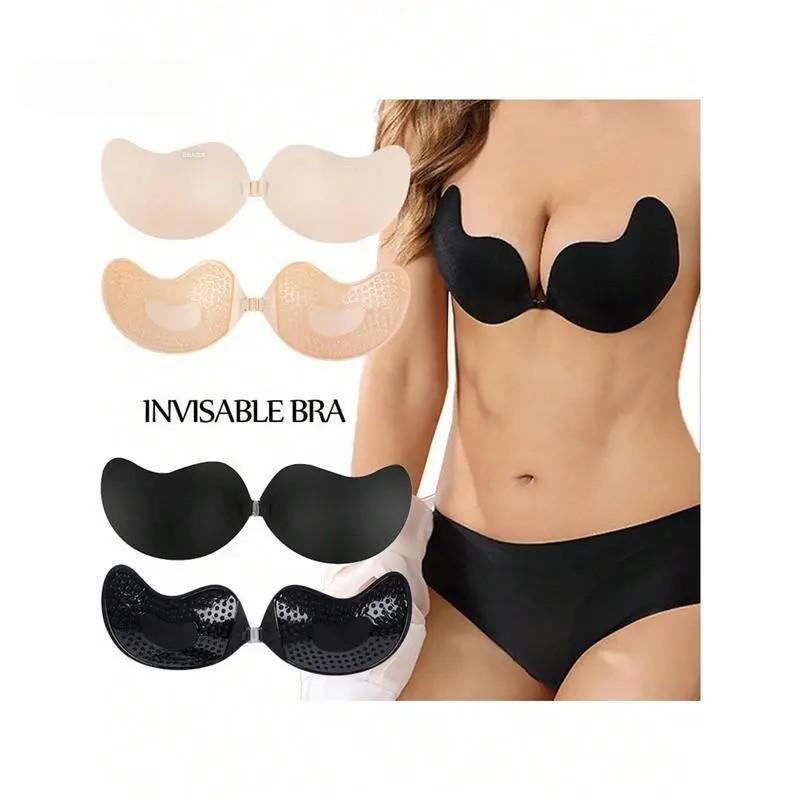 Women's Mango-Shaped Bra Stickers, featuring invisible push-up and lifting effect.Made of breathable soft silicone with self-adhesive, seamless and reusable design.Skin-friendly comfortable fit for wedding dresses, evening gowns, summer outfits and dail
