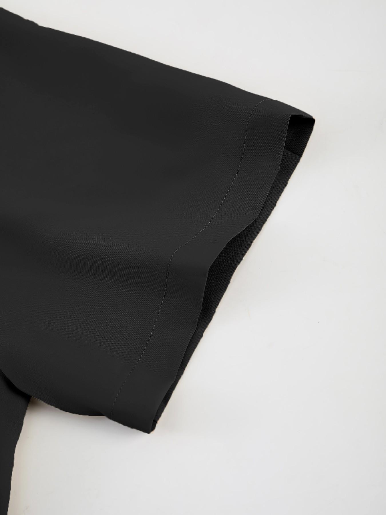 Men's Black Slogan Print 2-Piece Cozy Loungewear Set, Short-Sleeve Lapel Shirt with "DON'T WAIT FOR OPPORTUNITY" Graphic, Elastic Drawstring Waist Shorts, Breathable Fabric, Relaxed Minimalist Style, At-Home Lounging, Casual Evenings, Homewear