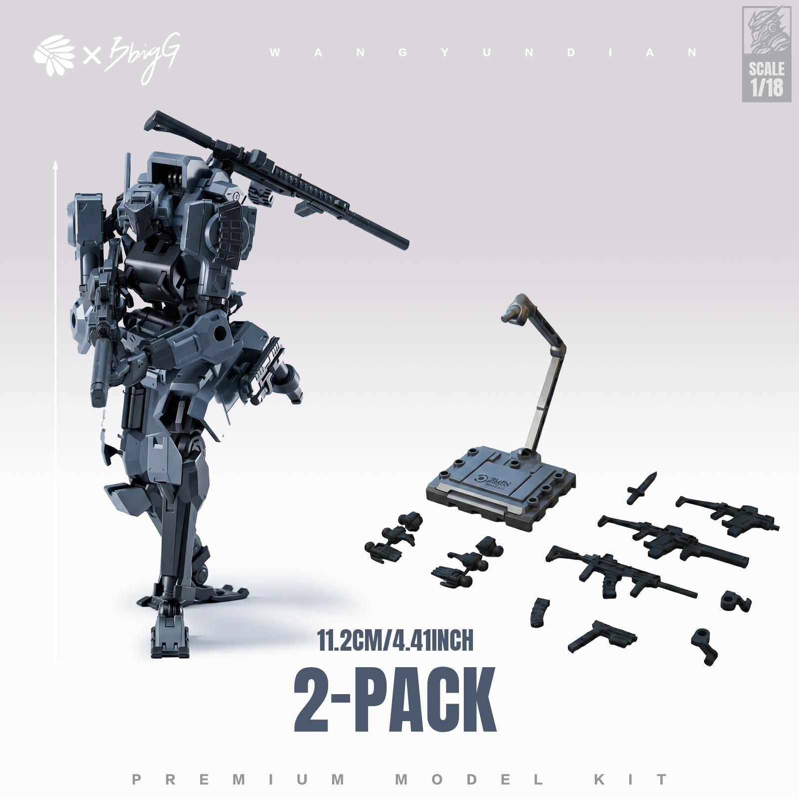 1/18 Scale High Mobility Mecha Model Kit, 3mm Universal Interface, Customizable, Includes Accessories & Display Base, Desert, Metal