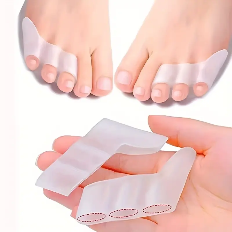2pcs Transparent Silicone Toe Separator, Hammer Shape Correction, Alignment, Sebs Material, Comfortable Orthotic, Anti-Friction, Waterproof, Wear All Day