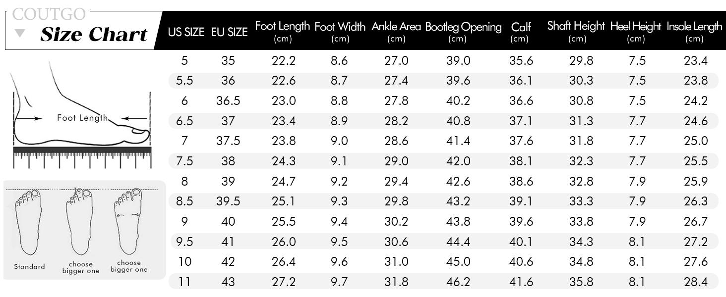 Coutgo Womens Mid Knee High Boots Chunky Heel Slouchy Metal Buckle Side Zipper Fashion Winter Shoes