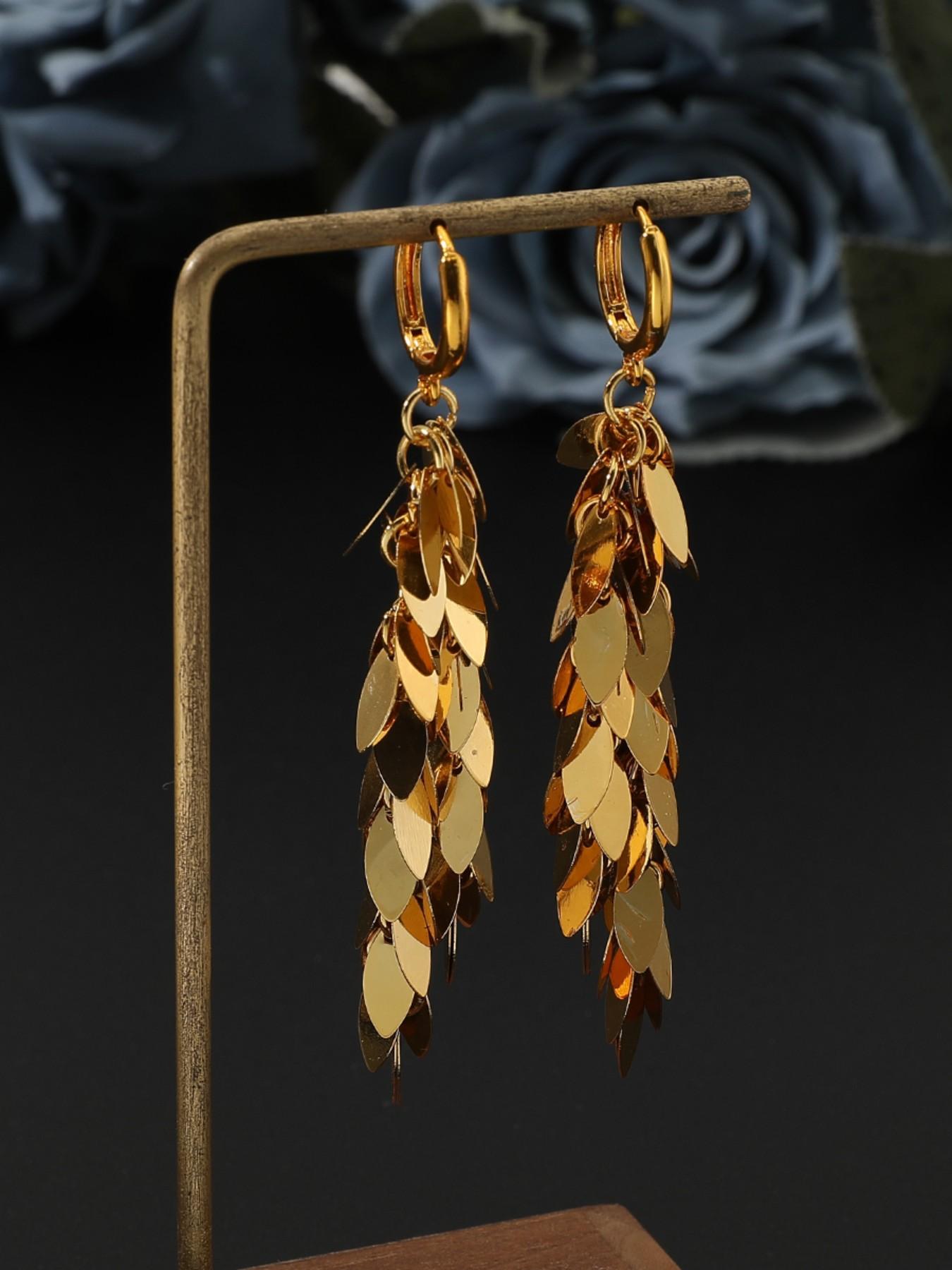 5pcs/set Square Fringe Stainless Steel Jewelry Set, Necklace, Earrings, Bracelet, Ring, Party Wedding Gift