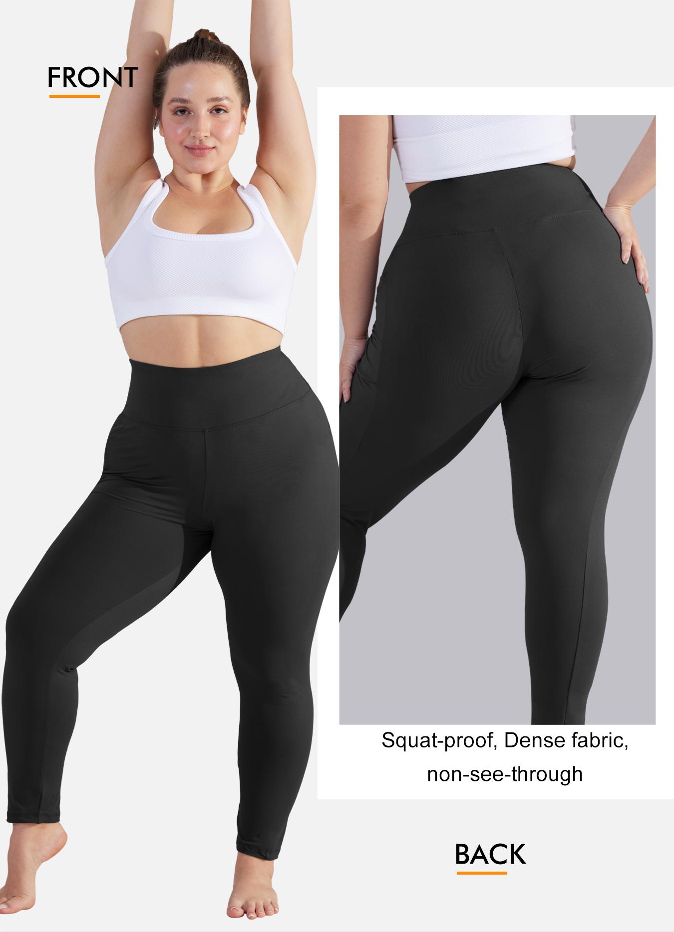 【Plus Size】 Solid High Waisted Leggings, Casual Comfy Tummy Control Skinny Pants for Yoga Gym Workout, Women's Bottoms for All Seasons