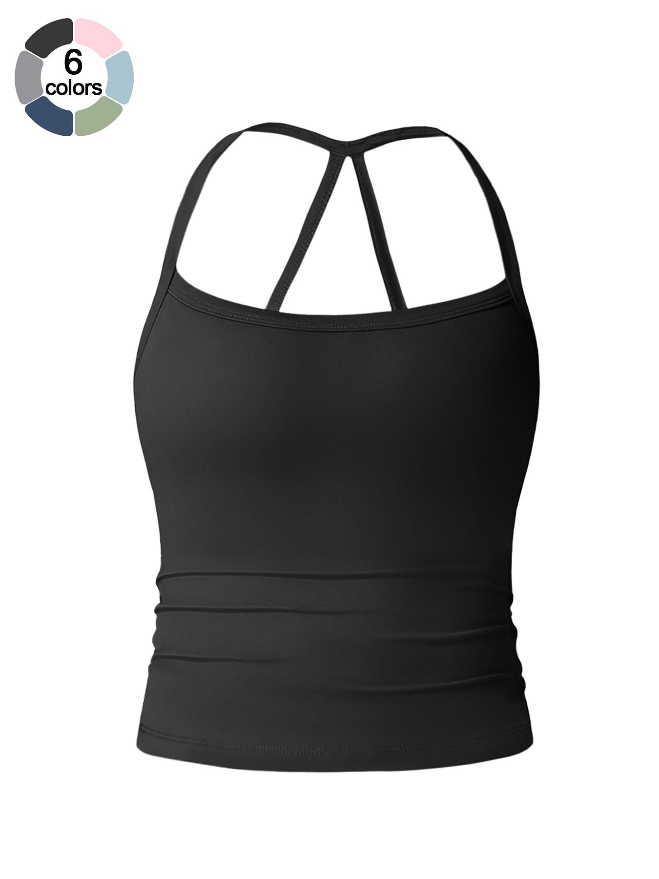 Women's Sporty Fitted Tank Top, Comfortable Breathable Fabric, Lightweight Wear, Hollow Back Design, Enhances Fashionability, Sporty Cami Top