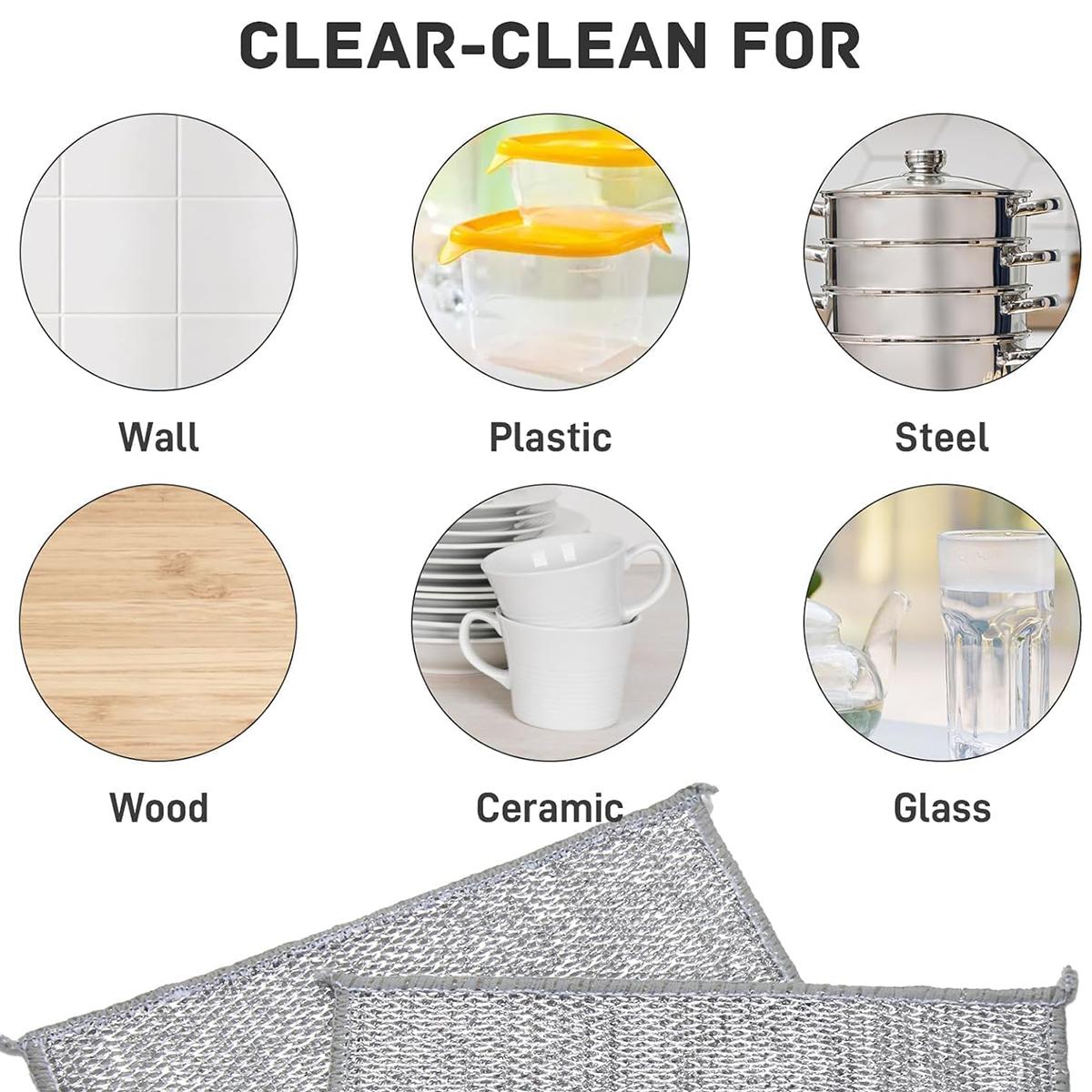 10PCS Non-scratch wire reel cloth, mesh wire cloth Reusable non-scratch cleaning cloth, multi-purpose wire reel cloth