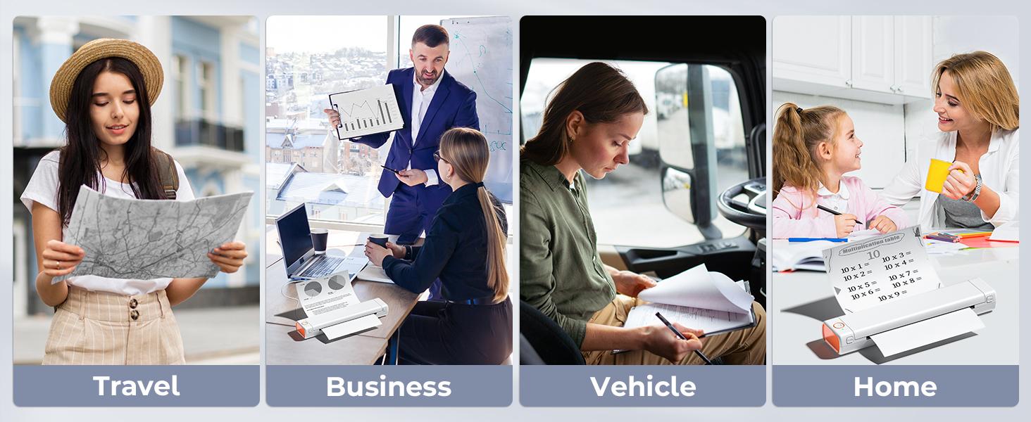 Phomemo M08F Inkless Portable Bluetooth Printer – Supports 8.5" x 11" Letter & A4 Thermal Paper, Compatible with iOS, Android & Laptops, Perfect for Office, Home, School, Business & Travel