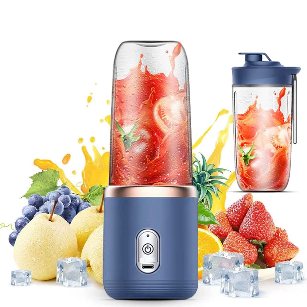 Portable Wireless Automatic Juicer Machine, Electric Juice Maker with Dual Cups and Sports Lid, Ideal for Home Outdoor Camping Kitchen Gift