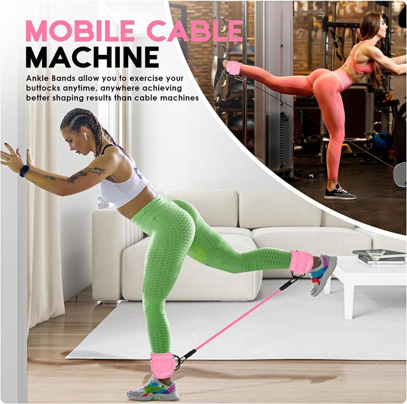 Ankle Resistance Bands, Ankle Bands for Working Out with Cuffs, Resistance Bands for Leg Butt Training Workout Equipment for Kickbacks Hip Gluteus Training Exercises, Ankle Strap with Exercise Bands resistant cable machine attachment Pad Stretching Gear Ankle Resistance Bands, Ankle Bands for Working Out with Cuffs, Resistance Bands for Leg Butt Training Workout Equipment for Kickbacks Hip Gluteus Training Exercises, Ankle Strap with Exercise Bands resistant cable machine attachment Pad Stretching Gear
