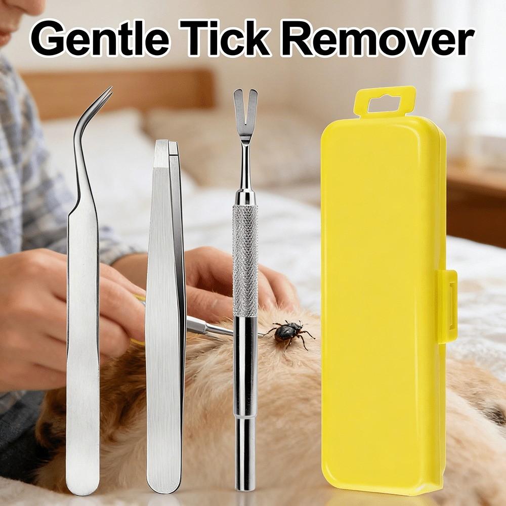 Stainless Steel Pet Grooming Kit, Flea Removal Comb Set, Portable Washable Pet Care Tools, Ideal for Long and Short Hair Cats and Dogs