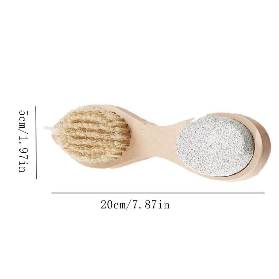 Wooden Multi-Functional Foot Care Brush, Bristle Exfoliating Foot Stone, Home Bath Cleaning Brush with Rope, Ideal for Daily Use