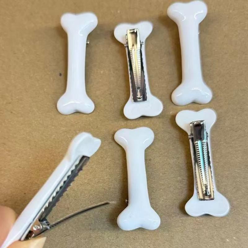6 pcs  Bone-Shaped Hair Clips, Cute Sweet Lolita Duckbill Clip, Creative Versatile Side Bangs Hair Accessory, Hair Clip Set, Gifts for Granddaughter, Daughter, and Good Friend