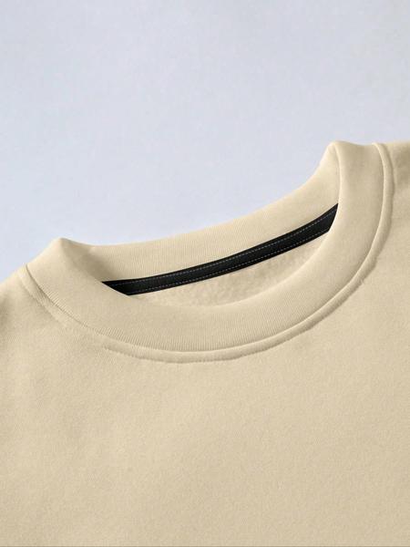 Two-Piece Set Men's Patchwork Drop Shoulder Pocket Sweatshirt & Letter Print Drawstring Sweatpants, Regular Fit Casual Fashion Cozy Round Neck Long Sleeve Pullover & Elastic Waist Trousers for Daily Wear, Men's Outfits for Fall & Winter