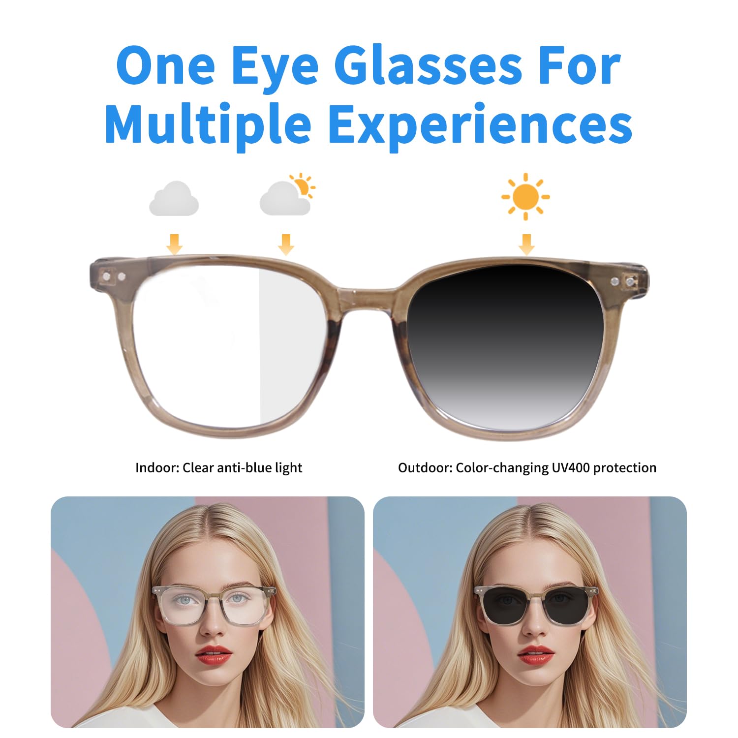 【Mother's Day Gift】VUB smart translation glasses feature automatically adjusting polarized lenses, a built-in speaker, microphone, and blue light blocking, allowing users to listen to music and make phone calls. 【Mother's Day Gift】VUB smart translation glasses feature automatically adjusting polarized lenses, a built-in speaker, microphone, and blue light blocking, allowing users to listen to music and make phone calls.