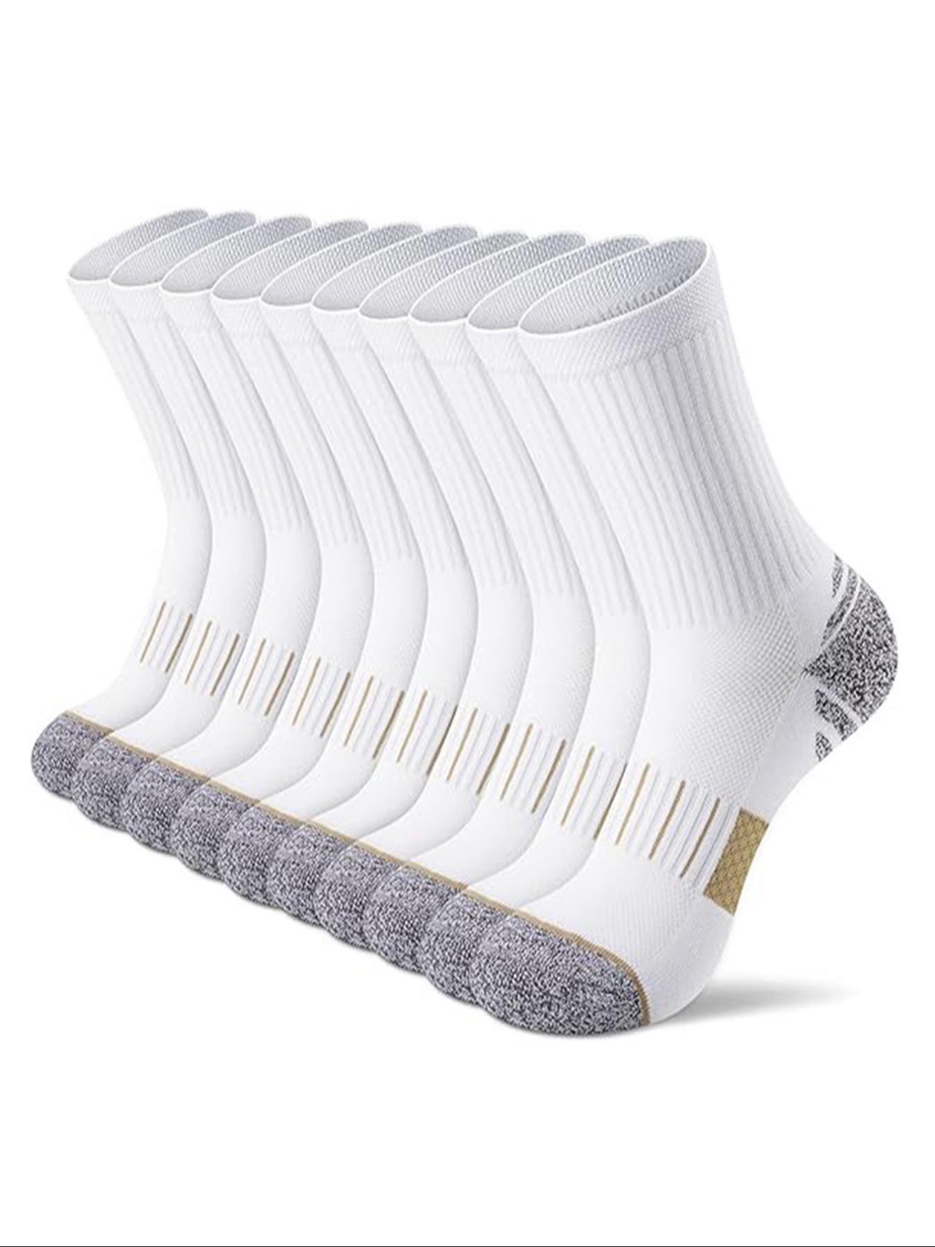 Men's Sporty Crew Socks, Colorblock Design, Breathable & Moisture-Wicking, Soft Comfort, Ideal for All Seasons, Marathon Running, Basketball, Soccer