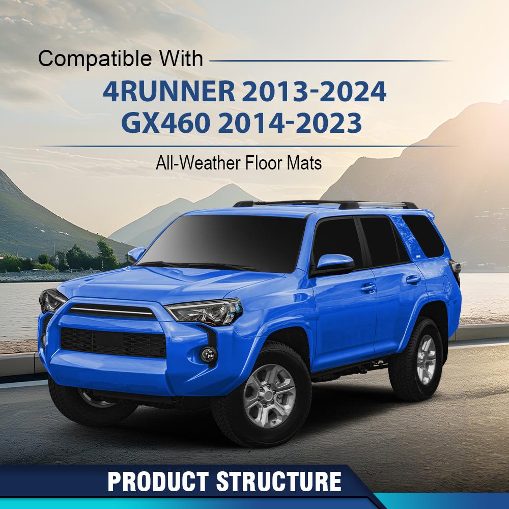 CROSSDESIGN TPE Floor Mats Liners All Weather Waterproof Durable Floor Mats Fit For 2014-2023 Toyota 4Runner Lexus GX460 Car Accessories Floor mats