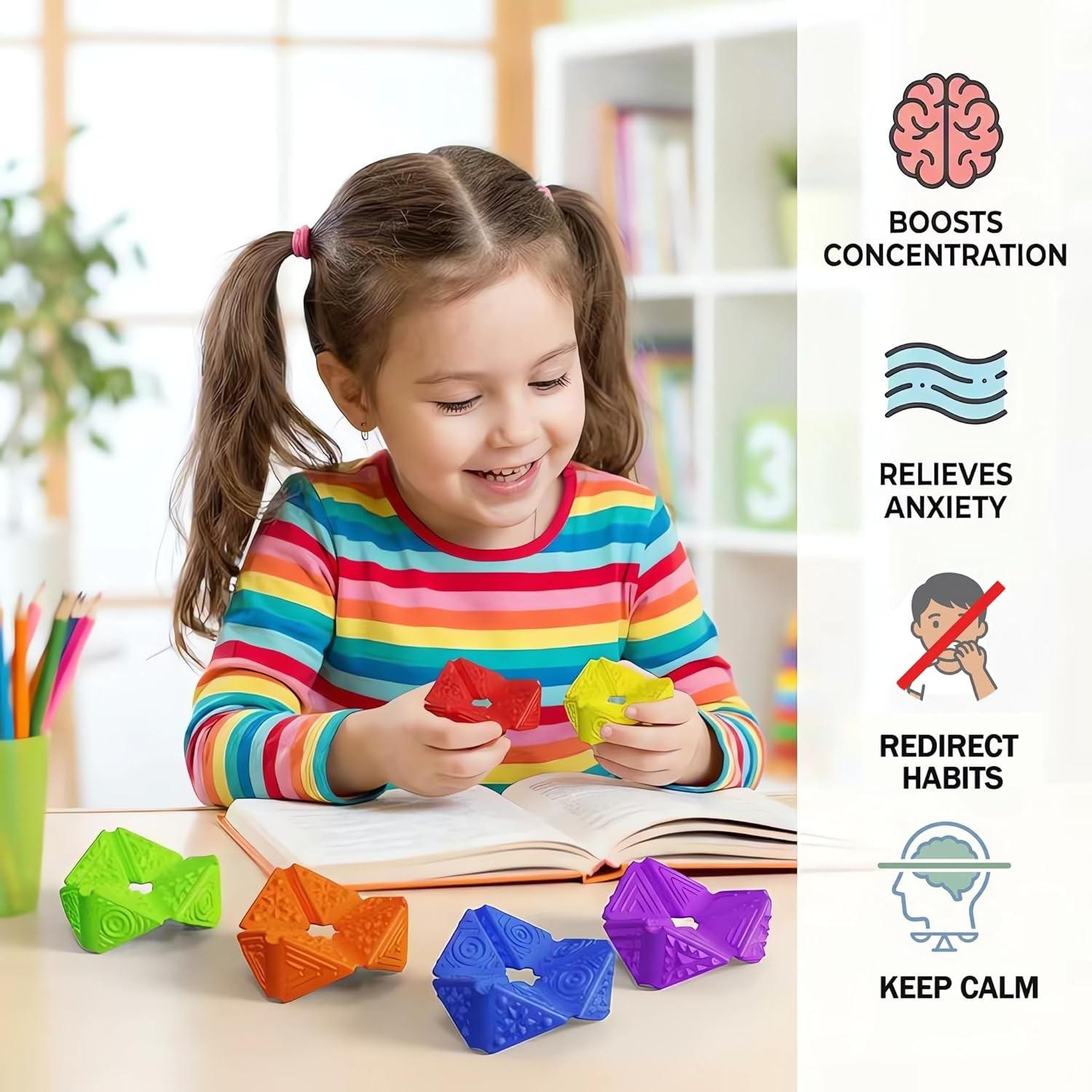 Sensory Fidget Toys for Kids and Adults, Textured Flip Cube, Stress Relief for Teens with Anxiety, Adhd, Autism, Classroom, Office Use