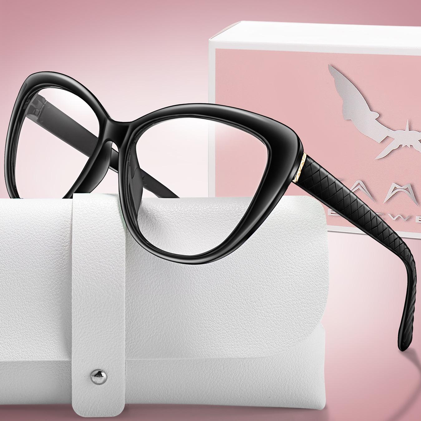 Fashion Cat Eye Reading Glasses with Case and Gift Packaging, Unisex PC Frame, Fda Registered, Single Pack, Reading Eyeglasses, Stylish Old Age Eyewear