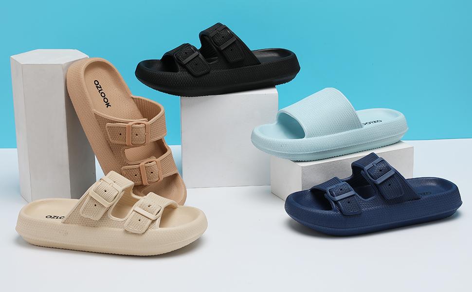 Soft Sole Comfortable Slides, Simple Solid Color Casual Open Toe Shoes for Indoor Home Bathroom